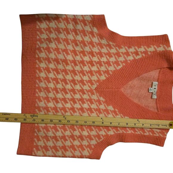 THML Pink Houndstooth Small Cropped Sweater Vest Preppy Clueless Cher - Picture 9 of 10